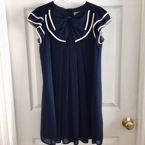 Forever 21 Navy Blue Babydoll Bow Dress